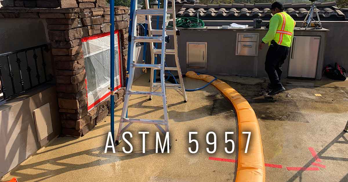 ASTM 5957 deck leak test in Los Angeles