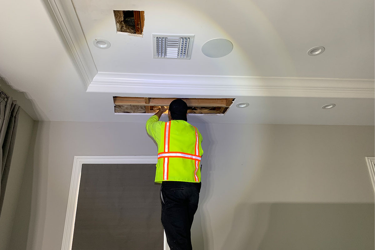 Roof leaks caused by rain