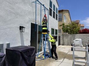 Stucco rain leak testing example in Los Angeles