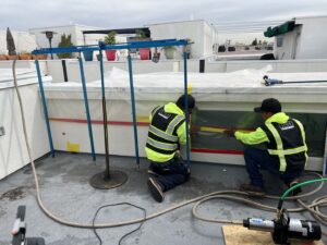 Exterior deck leak water intrusion testing in Los Angeles