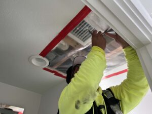 Exterior deck leak water intrusion testing in Los Angeles